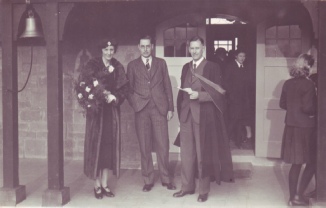 1937 Opening Ceremony - The Marchioness of Hartington (Kathleen Cavendish), Chair of Governors (Richard Cockerton), Headmaster (Mr A E Filsell)